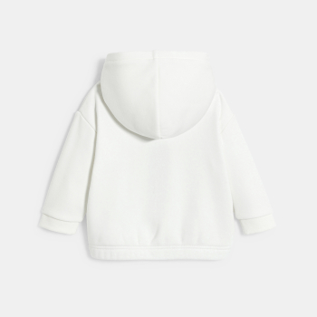 سويتشيرت بغطاء رأس مبطن بقماش الشيربا مطرز عليه صورة دب للفتيات الرضع